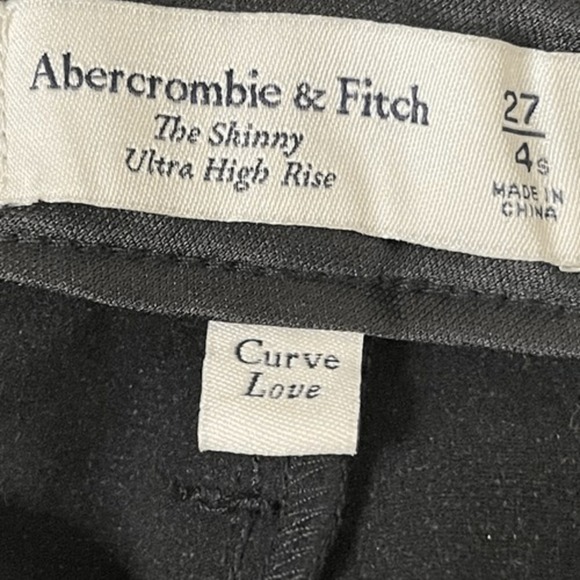 NEW! ABERCROMBIE The Skinny Ultra High Rise BLACK Vegan Leather Pant, Size 4 - Picture 9 of 12